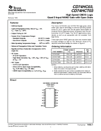 Datasheet CD74HC03 manufacturer TI
